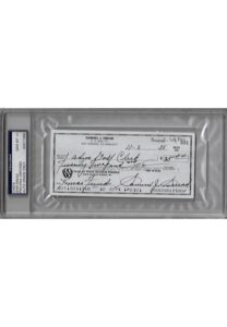 Encapsulated Sam Snead Signed Personal Check