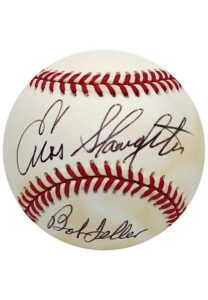 Enos Slaughter, Johnny Mize & Bob Feller Multi-Signed OAL Baseball