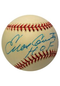 Enos Slaughter Single-Signed ONL Baseball With HOF 85 Inscription