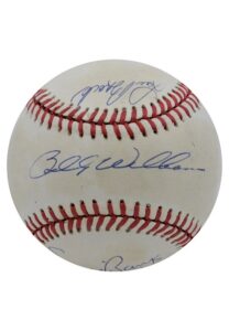 Ernie Banks, Duke Snider, Billy Williams, Luke Appling & Lou Brock Multi-Signed ONL Baseball