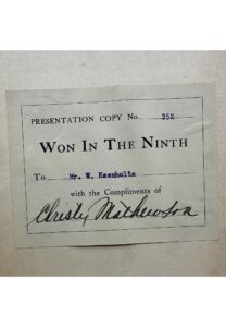 Exceptionally High-Grade Christy Mathewson Signed Won In The Ninth Book No. 352