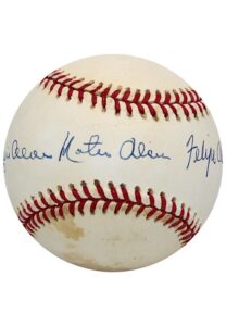 Felipe, Jesus & Matty Alou Multi-Signed Baseball