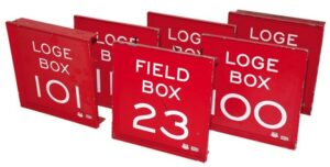 Fenway Park “Field Box” and 5 “Loge Box” Signs