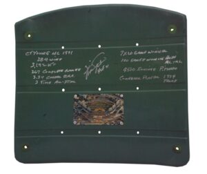 Fergie Jenkins Autographed & Inscribed Career Stats Wrigley Field Seat Back