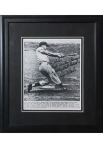 Framed 10/1/1961 Roger Maris “61st Homer” Autographed Wire Photo Inscribed to Coach Dale Brown