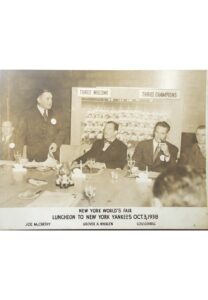 Framed 10/3/1938 Photo of Lou Gehrig, Joe McCarthy & Grover Whalen Photograph at the World’s Fair