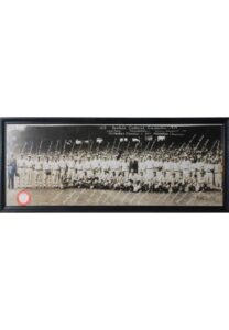 Framed 1910 & 1929 Philadelphia Athletics World Champions Reunion Panoramic Team Photo