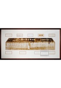 Framed 1929 Philadelphia Athletics Team-Signed Panoramic Photo with Autographed Cuts