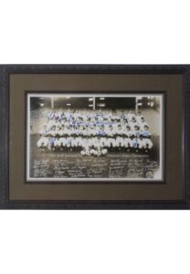 Framed 1951 New York Yankees Team-Signed Photo with DiMaggio & Rookie Mantle