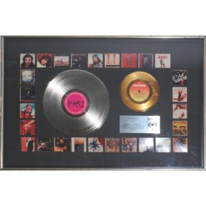 Framed 1982 Columbia Records Gold & Platinum Album Display Piece