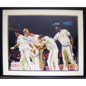 Framed 1986 Boston Celtics Starting 5 Autographed 20×24 Photograph