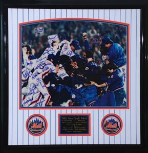 Framed 1986 NY Mets World Championship Team Autographed Photo