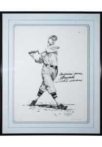 Framed 1993 Ted Williams Autographed Museum Rendering & Lewis Watkins Limited Edition Artist’s Proof Lithograph