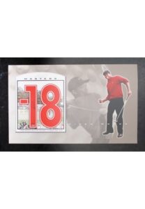 Framed 1997 Tiger Woods “18 Under Par” Masters Autographed Display Piece