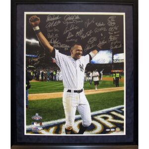 Framed 2009 NY Yankees World Championship Team Autographed Alex Rodriguez WS Celebration 20×24 Photo