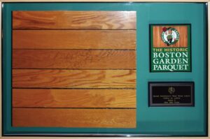 Framed & Auto’ed Section of the Boston Garden Parquet Floor From the Actual Spot of Gerald Henderson’s Historic Steal in the 84 Finals