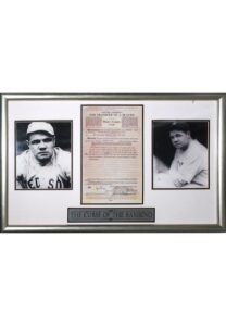 Framed Babe Ruth “Curse of the Bambino” Display Piece