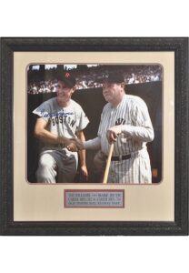 Framed Babe Ruth & Ted Williams Photo Signed by Williams