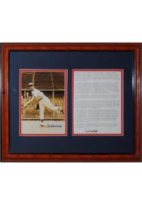 Framed Carl Hubbell Signed Photo & Letter