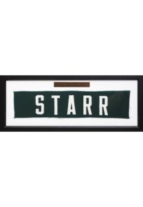 Framed Circa 1971 Bart Starr Green Bay Packers Game-Used Nameplate