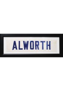 Framed Circa 1971 Lance Alworth San Diego Chargers Game-Used Nameplate