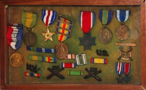 Framed Collection of United States WWI Medals and Ribbons