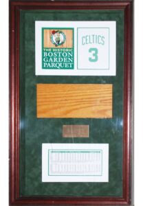 Framed Dennis Johnson Boston Garden Parquet Court Piece