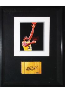 Framed Forum Floor Piece Autographed by Magic Johnson