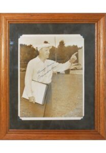 Framed George Halas Autographed Photo & 10/21/1980 George Halas Signed Personal Check