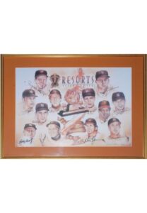 Framed Gold Glove Winners Multi-Signed Gary Longordo Lithograph