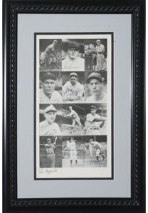 Framed Hall of Famers Multi-Signed Sheet