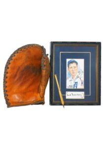 Framed Hank Greenberg Autographed Cut, 1940s Hank Greenberg Endorsed OK First Baseman’s Glove & 1930s Greenberg Bat Mechanical Pencil