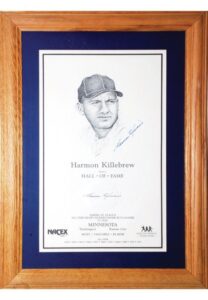 Framed Harmon Killebrew Autographed Hall of Fame Lithograph Portrait