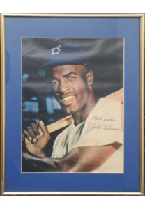 Framed Jackie Robinson Autographed Magazine Page