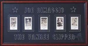 Framed Joe DiMaggio Autographed Card Display