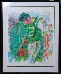 Framed Joe Namath NY Jets LeRoy Neiman Autographed Litho