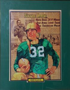 Framed John Lujack Notre Dame Autographed Poster