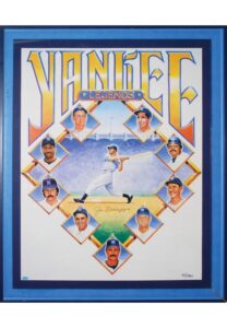 Framed Limited Edition “Yankee Legends” Artwork Autographed by Joe DiMaggio