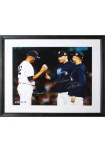 Framed Mariano Rivera, Andy Pettite & Derek Jeter Autographed Limited Edition Photo