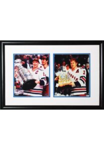 Framed Mark Messier & Brian Leetch Autographed Photos