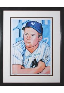 Framed Mickey Mantle Autographed Limited Edition Gerry Dvorak Lithograph