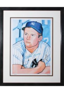 Framed Mickey Mantle Autographed Limited Edition Gerry Dvorak Lithograph