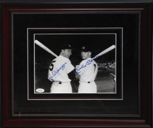 Framed Mickey Mantle & Joe DiMaggio Autographed Photograph