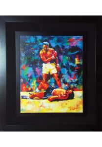 Framed Muhammad Ali Autographed Oversized Original Painting on Canvas