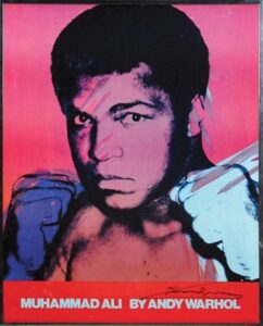 Framed Muhammad Ali Image Autographed by Andy Warhol