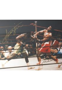 Framed Muhammad Ali & Joe Frazier Autographed Photo