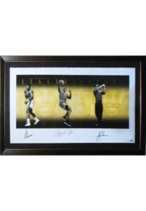 Framed Muhammad Ali, Michael Jordan & Tiger Woods Autographed “Legends of Sport” Limited Edition Print