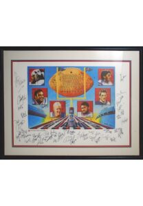 Framed NY Giants 1986 Super Bowl Championship Team Autographed LE Rendering