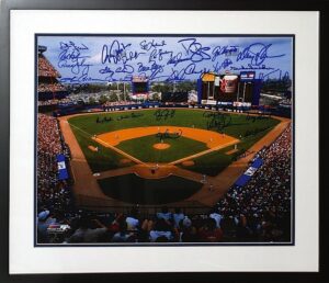 Framed NY Mets Autographed Photo of Shea Stadium – 32 Signatures