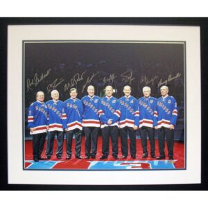 Framed NY Rangers 8 Legends Autographed Horizontal 16×20 Photo